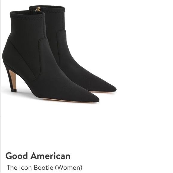 Good American The Icon Bootie Black Neoprene NEW - Picture 10 of 11